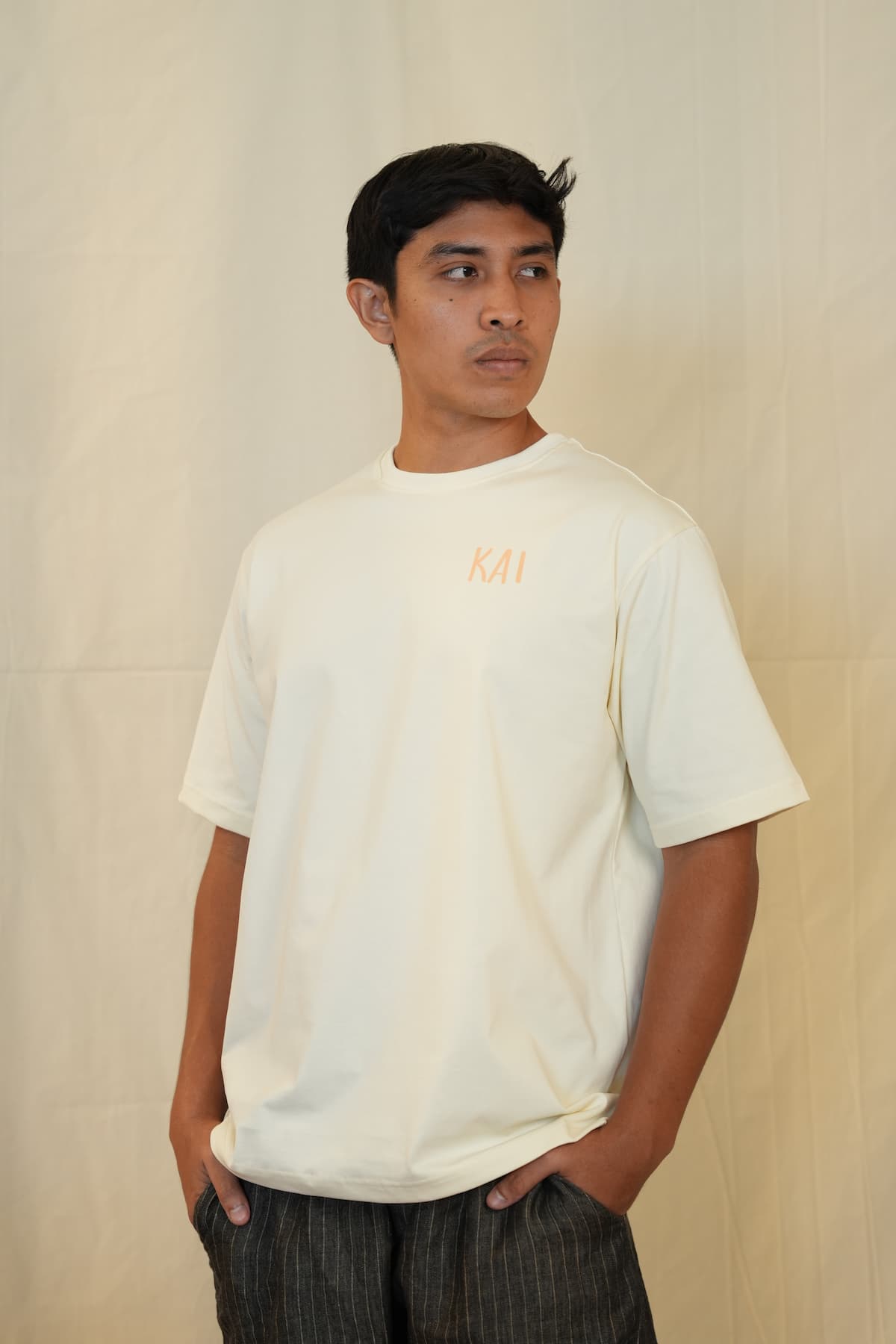 Live by the Sun Oversized Tee- Rice Beige