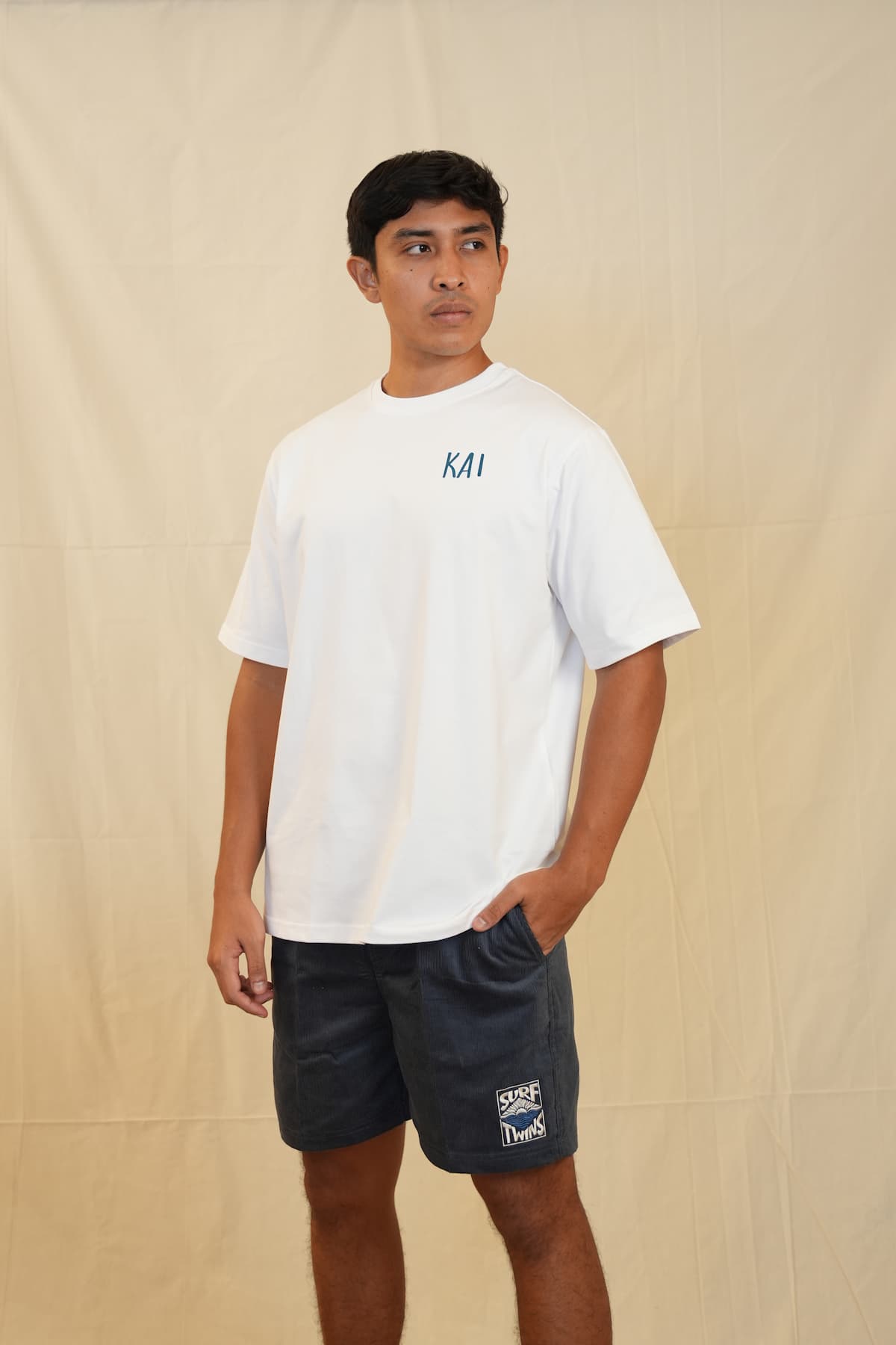 Surf Twins Oversized Tee- White