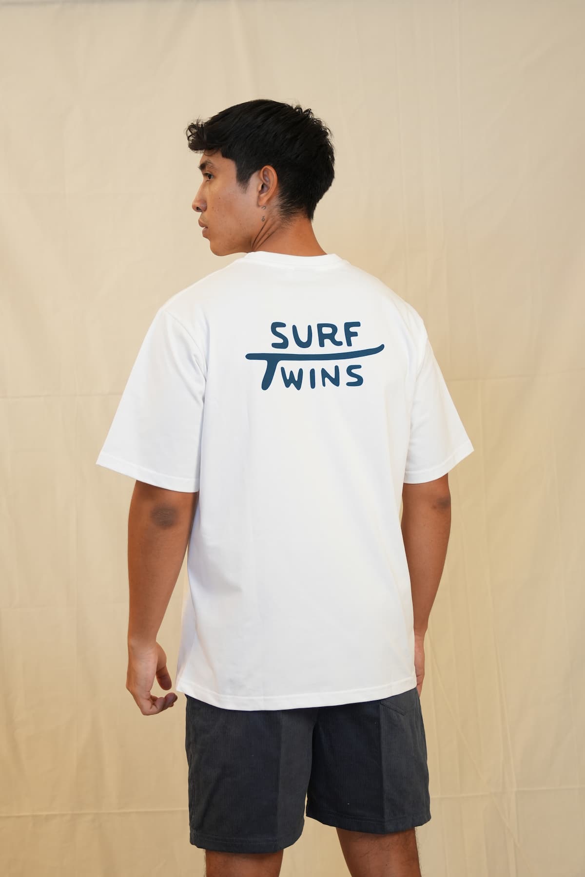 Surf Twins Oversized Tee- White